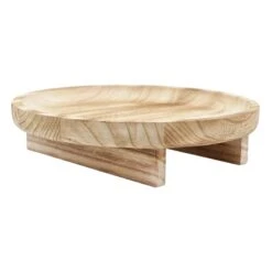 Natural Wooden Plant Stand, Medium -Patio Furniture Shop natural wooden plant stand medium 1