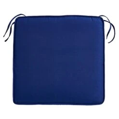 Navy Blue Canvas Gusseted Outdoor Deep Seat Cushion