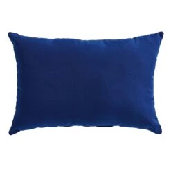 Navy Blue Canvas Outdoor Lumbar Throw Pillow, 14x20