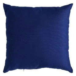Navy Blue Canvas Outdoor Throw Pillow, 16"