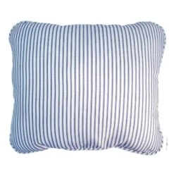 Navy Blue Ticking Striped Outdoor Corded Back Cushion