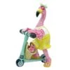 Outdoor Flamingo On Scooter Figurine, 13.5"