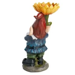 Outdoor Garden Gnome Holding Sunflower Figurine, 19" -Patio Furniture Shop outdoor garden gnome holding sunflower figurine 19 2