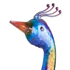 Outdoor Green & Blue Metal Peacock Figurine, 35.5" -Patio Furniture Shop outdoor green blue metal peacock figurine 35.5 4