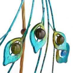 Outdoor Green & Blue Metal Peacock Figurine, 35.5" -Patio Furniture Shop outdoor green blue metal peacock figurine 35.5 5