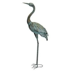 Outdoor Metal Crane Statue, 43"