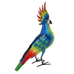 Outdoor Metal Parrot Figurine, 15.5" -Patio Furniture Shop outdoor metal parrot figurine 15.5 2