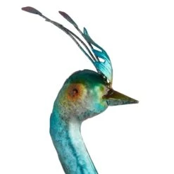 Outdoor Metal Peacock Figurine With Acrylic Jeweled Tail, 38.5" -Patio Furniture Shop outdoor metal peacock figurine with acrylic jeweled tail 38.5 4