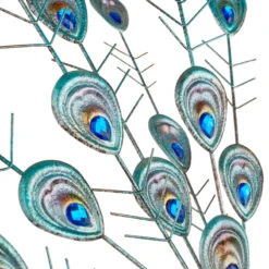 Outdoor Metal Peacock Figurine With Acrylic Jeweled Tail, 38.5" -Patio Furniture Shop outdoor metal peacock figurine with acrylic jeweled tail 38.5 6