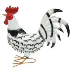 Outdoor Metal Standing Rooster Figurine, 16"