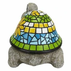Outdoor Mosaic Turtle Solar Light Figurine, 10.5x7 -Patio Furniture Shop outdoor mosaic turtle solar light figurine 10.5x7 2