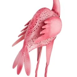 Outdoor Pink Metal Standing Flamingo Figurine, 35" -Patio Furniture Shop outdoor pink metal standing flamingo figurine 35 4