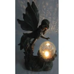 Outdoor Rustic Copper Fairy Solar Orb Light Figurine, 15.5" -Patio Furniture Shop outdoor rustic copper fairy solar orb light figurine 15.5 3