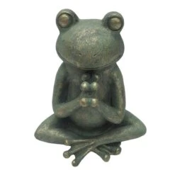 Outdoor Sitting Yoga Frog Statue, 11.5"
