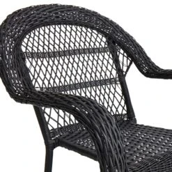 Outdoor Wicker Chair, Black -Patio Furniture Shop outdoor wicker chair black 3