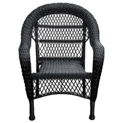 Outdoor Wicker Chair, Black -Patio Furniture Shop outdoor wicker chair black 4