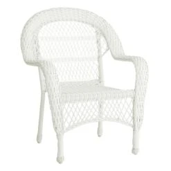 Outdoor Wicker Chair, White