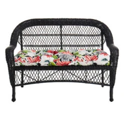 Outdoor Wicker Settee, Black -Patio Furniture Shop outdoor wicker settee black 2