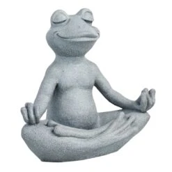 Outdoor Yoga Frog Statue, 14"