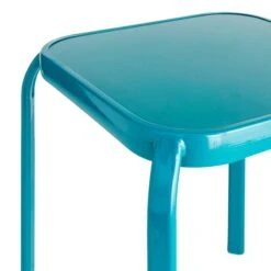 Painted Teal Square Glass End Table Teal, 16" -Patio Furniture Shop painted teal square glass end table teal 16 2