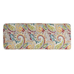 Paisley Chili Gusseted Outdoor Bench Cushion
