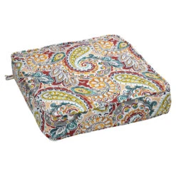 Paisley Chili Gusseted Outdoor Deep Seat Cushion