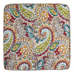 Paisley Chili Outdoor Gusseted Deep Seat Cushion