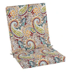 Paisley Chili Outdoor Hinged Chair Cushion