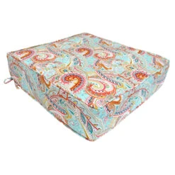 Paisley Multicolor Gusseted Outdoor Deep Seat Cushion