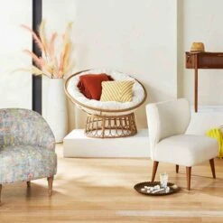 Papasan Outdoor Wicker Chair With Tufted Cushion -Patio Furniture Shop papasan outdoor wicker chair with tufted cushion 2