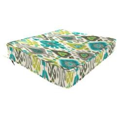 Paso Turquoise Outdoor Gusseted Deep Seat Cushion