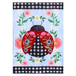 Patterned Ladybug Garden Flag