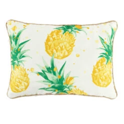 Pineapple Print Outdoor Throw Pillow, 13x18