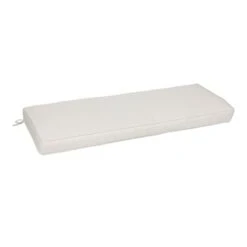 Premium Tristin Heather White Gusseted Outdoor Bench Cushion