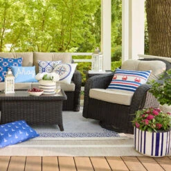 Providence Crab Striped Lumbar Outdoor Throw Pillow, 14x20 -Patio Furniture Shop providence crab striped lumbar outdoor throw pillow 14x20 3