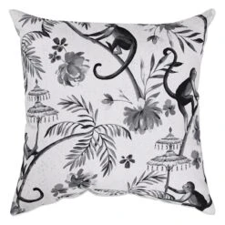 Providence Grey Monkey Quill Outdoor Throw Pillow, 16"