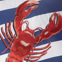 Providence Lobster Striped Outdoor Throw Pillow, 16" -Patio Furniture Shop providence lobster striped outdoor throw pillow 16 2