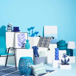 Providence Navy Blue Anchor Garden Statue, 13.5" -Patio Furniture Shop providence navy blue anchor garden statue 13.5 2