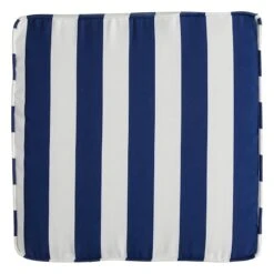 Providence Navy Blue Awning Striped Gusseted Outdoor Deep Seat Cushion