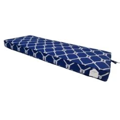 Providence Navy Blue Rope Gusseted Outdoor Bench Cushion