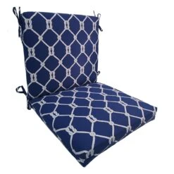 Providence Navy Blue Rope Outdoor Hinged Chair Cushion