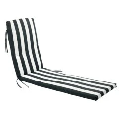 Providence Onyx Awning Striped Basic Outdoor Chaise Lounge Cushion