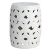 Providence White Ceramic Laser Cut Garden Stand, 17.7"