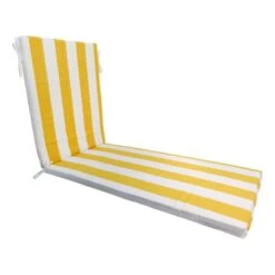 Providence Yellow Awning Striped Outdoor Basic Chaise Lounge Cushion