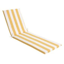 Providence Yellow Awning Striped Outdoor Basic Chaise Lounge Cushion