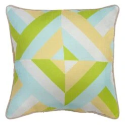 Ray Green & Yellow Geo Outdoor Throw Pillow, 17"