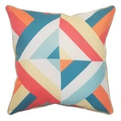 Ray Warm Multicolor Geo Outdoor Throw Pillow, 17"