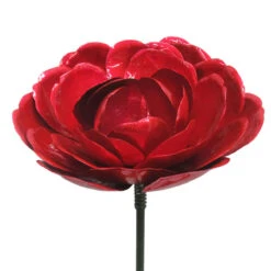 Red Flower Garden Stake, 40" -Patio Furniture Shop red flower garden stake 40 1