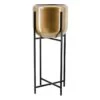 Round Bronze Metal Plant Stand, 25.8"