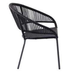 Round Wicker Outdoor Lounge Chair, Black -Patio Furniture Shop round wicker outdoor lounge chair black 2
